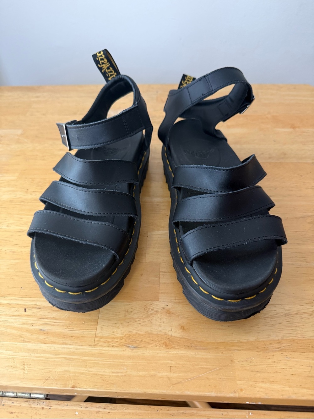 Dr. Martens Blaire Black Strappy Platform Sandals Women size 9